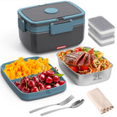 Geveniss electric lunch box front view, compact for on-the-go meals