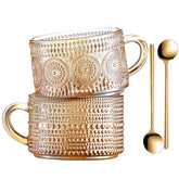Gezzeny Vintage sunflower embossed mug for stylish coffee service