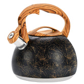 GGC Tea Kettle body on stove with black art line finish for a stylish kitchen.