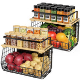 GGIU magnetic shelf for fridge with wood lid—sturdy, tool-free mounting for clutter-free storage.
