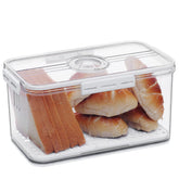 Gifhomfix bread box on the counter with an airtight lid preserves freshness.