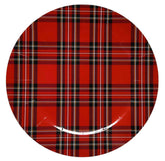 Gift Boutique buffalo plaid charger 13in rim detail enhances plate presentation and protects surfaces.
