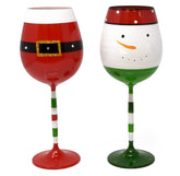 Gift Boutique Santa belt wine glass set adds festive cheer to holiday dinners.