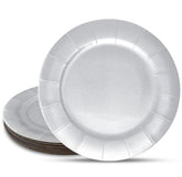 Gift Boutique silver round charger plates 13inch add elegant table setting and easy disposal.