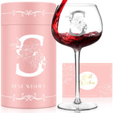 GiftPioneers monogram wine glass with A-Z customization for a lasting keepsake.