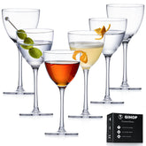 GIHOP Nick and Nora martini glasses in a six-set, ideal for classic cocktails.