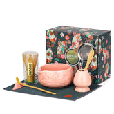 Giiouni pink matcha bowl with spout for precise pouring