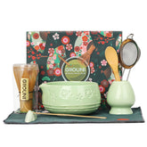 Giiouni matcha whisk set bowl with spout for smooth pouring and frothy matcha.