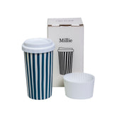 GIROFLIER Millie 12oz ceramic tumbler front view for on-the-go coffee