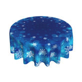 Giwawa winter snowflakes round tablecloth 60inch in blue and white for festive dining