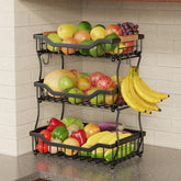 Giwil three-tier fruit basket front view shows ample countertop storage.