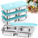Gksuu 4-pack stainless steel snack containers show a durable, reusable solution for busy families.