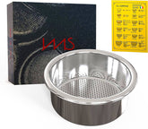 Gladwise IMS 54mm basket side view highlights precision hole design for even extractions