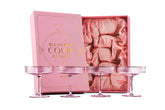GLASSIQUE CADEAU vintage art deco blush pink coupe glasses with gold rims for elegant toasts