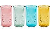 Glaver's colored glassware: four 20oz tumblers for ice-cold drinks.