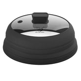 GLOU-GLOU GOOSE GGG microwave splatter cover front view in black for mess-free reheating
