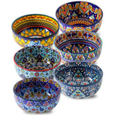 Glowworm bowls with bold bohemian patterns for everyday meals.