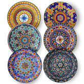 Glowworm dinner plates with a bohemian pattern for stylish meals.