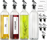 GMISUN olive oil dispenser 4-pack with clear bottles for easy sauce organization