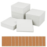 GNIEMCKIN blank ceramic coaster with cork backing, ideal for DIY painting.