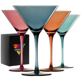 Gnimihz colored martini glasses set of four 9oz brightened for lively parties