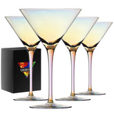 Gnimihz iridescent martini glasses set of 4 glow for elegant entertaining