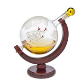 Godinger whiskey decanter globe with ship-in-bottle etching, ideal for stylish entertaining.
