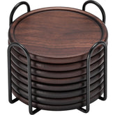 GOH DODD walnut coasters set of eight with metal holder protect surfaces stylishly.