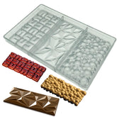 Goldbaking chocolate bar mold triple shapes for versatile bar designs.