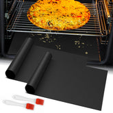 Goldeer oven liner bottom-of-oven in action catching spills for easier cleanup.