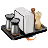 Gomyrod rotating napkin holder base with 360° access for napkins and condiments