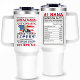 Gooddooes Nana Tumbler 40oz designed for daily use and temperature control.