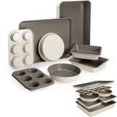 Goodful All-In-One round pans provide even heat for cakes and tarts.