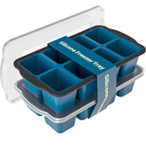 GORCI ice tray with lid on for large half-cubes and easy portioning.