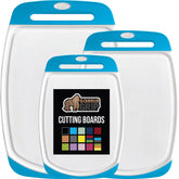 GORILLA GRIP Aqua cutting boards set, top view, sturdy surface for easy meal prep.
