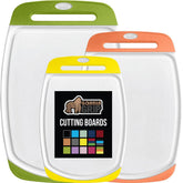 GORILLA GRIP cutting board set 3 largest top view shows size variety for meal prep.