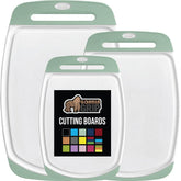 GORILLA GRIP cutting boards—large surface for family meal prep and easy handling.