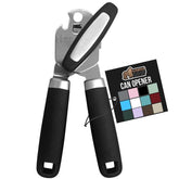GORILLA GRIP heavy-duty can opener with stainless blade for clean cuts.