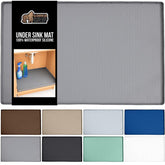 GORILLA GRIP waterproof under-sink mat protects cabinet surfaces from leaks