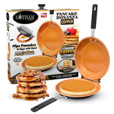 Gotham Steel double-sided pan flip for effortless pancake flipping.