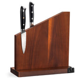 Gourmetop magnetic knife holder with built-in sharpener keeps blades secure and sharp.