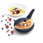 Gourmia crepe maker 8inch cooking surface delivers even heat for delicate crepes