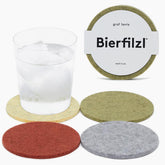 Graf Lantz Bierfilzl Merino Round Coasters in Ikebana 4-pack protect surfaces and add refined style