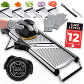 Gramercy Adjustable Mandoline Slicer with dial for precise thickness control and easy prep.