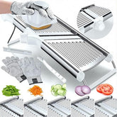 Gramercy Adjustable Mandoline setup for precise thickness control.