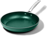 Granitestone emerald green frying pan for easy food release during everyday cooking.