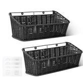 GRANNY SAYS wicker hanging basket in kitchen neatly stores fruits and snacks.
