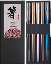 Greatamzor metal chopsticks titanium plating for durable, long-lasting dining.