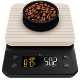 Greater Goods digital coffee scale display clearly shows precise measurements for every brew