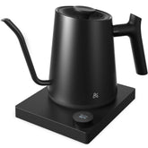 Greater Goods electric gooseneck kettle with precise pour spout for consistent coffee preparation at home.
